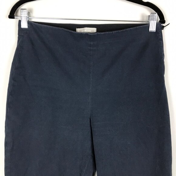 Everlane Blue Straight Leg Cropped Pull On Trouser Pants Size 10 - Picture 2 of 10